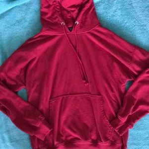 Oversized Red Hoodie with Huge Pocket